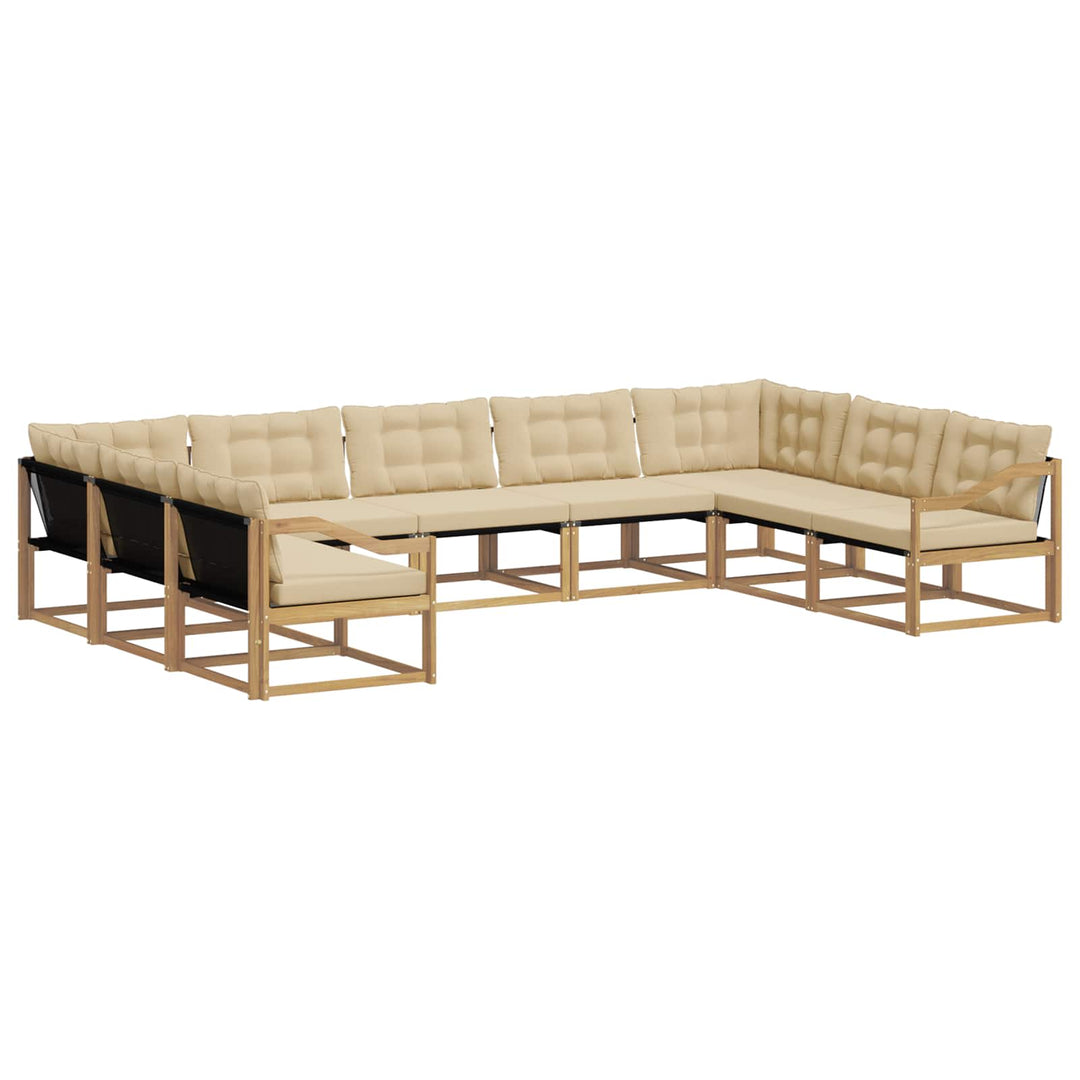 Udendørs sofagruppe 9 stk. Hvid og Beige