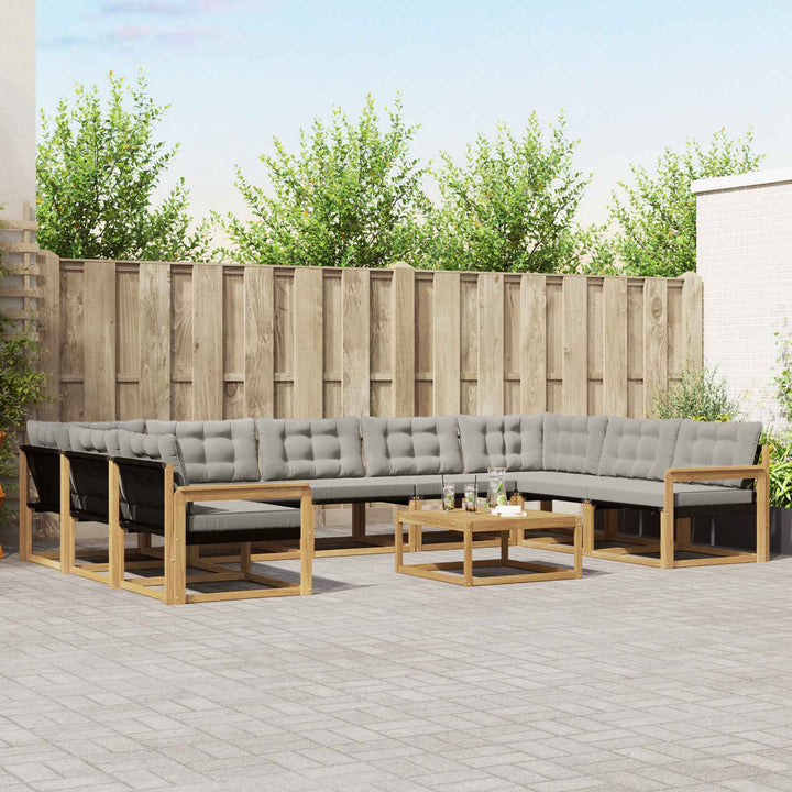 Udendørs sofagruppe 10 stk. Hvid og lysegrå