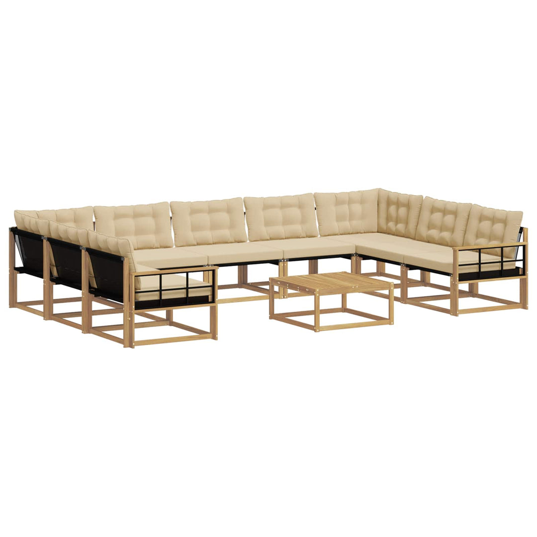 Udendørs sofagruppe 10 stk. Hvid og Beige