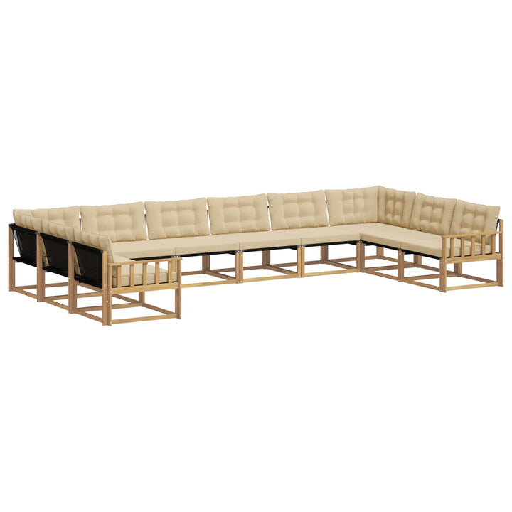 Udendørs sofagruppe 10 stk. Hvid og Beige