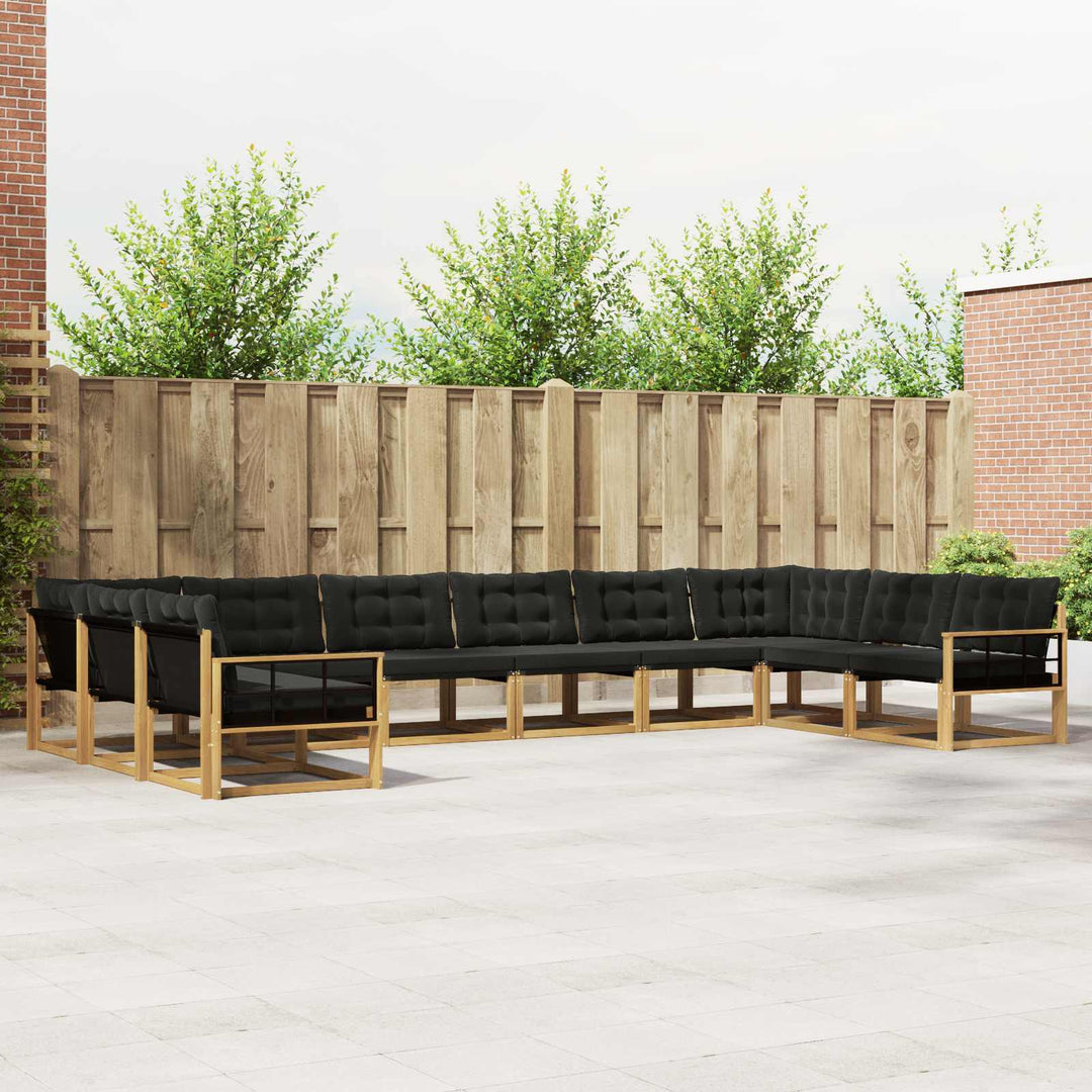 Udendørs sofagruppe 10 stk. Hvid og sort