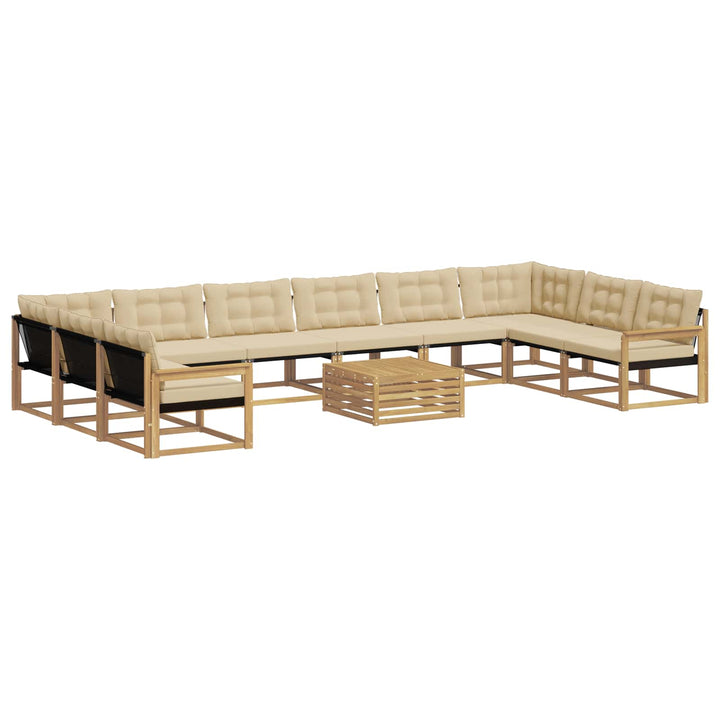 Udendørs sofagruppe 11 stk. Hvid og Beige