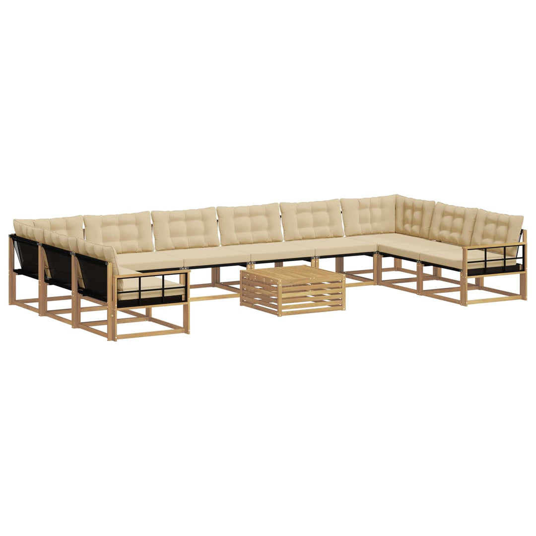 Udendørs sofagruppe 11 stk. Hvid og Beige