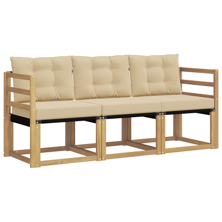 Udendørs sofagruppe 3 stk. Hvid og Beige