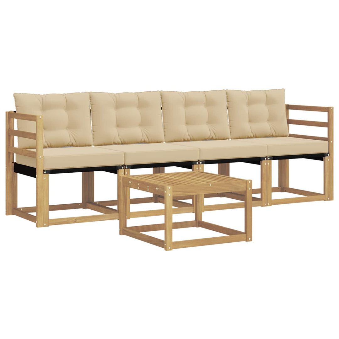 Udendørs sofagruppe 5 stk. Hvid og Beige