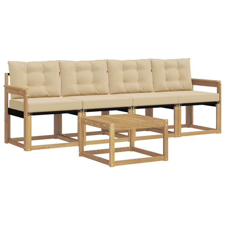 Udendørs sofagruppe 5 stk. Hvid og Beige