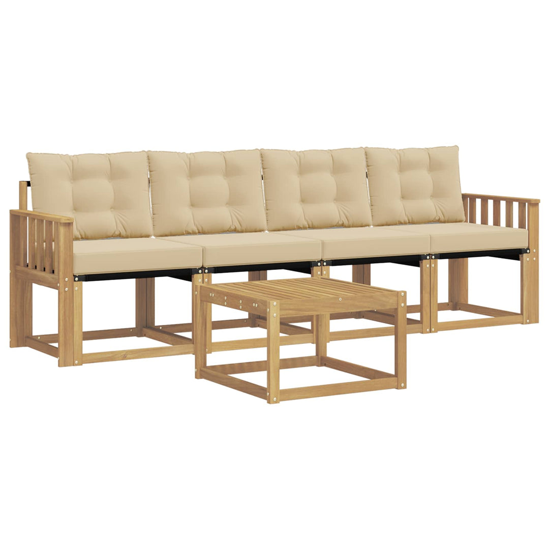 Udendørs sofagruppe 5 stk. Hvid og Beige