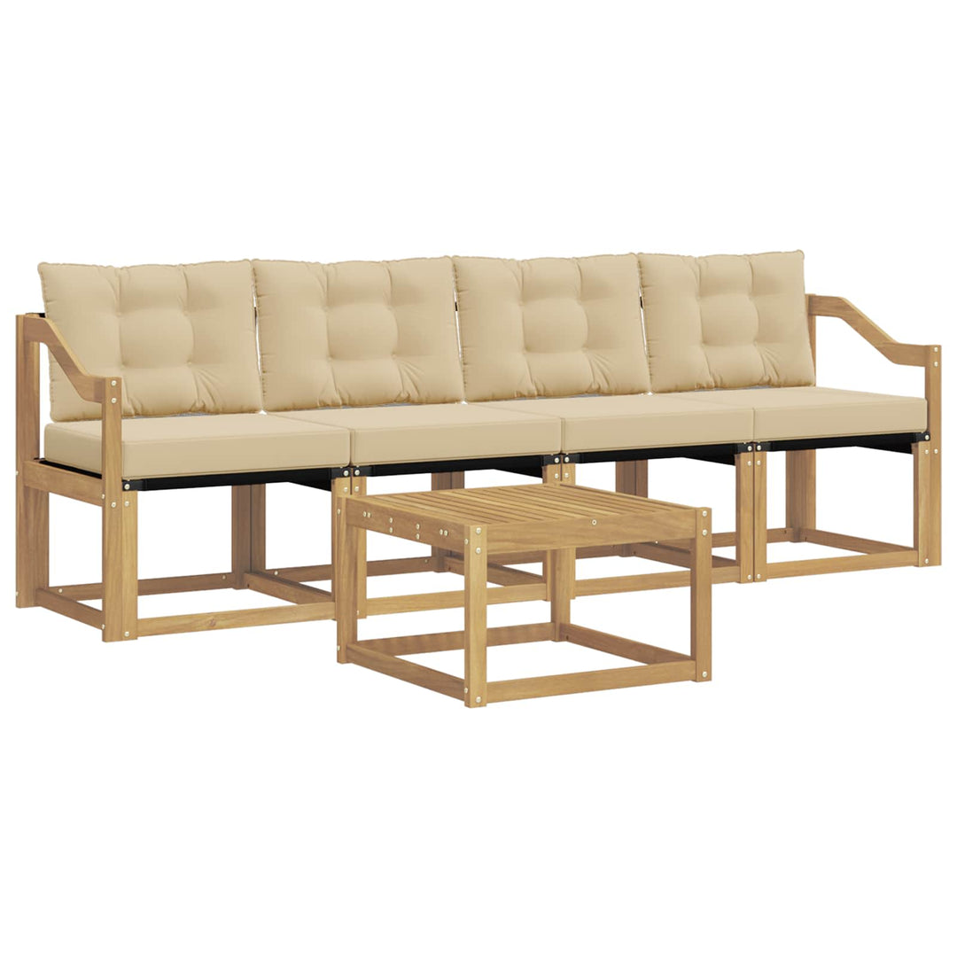 Udendørs sofagruppe 5 stk. Hvid og Beige