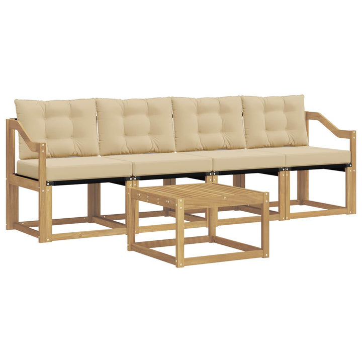 Udendørs sofagruppe 5 stk. Hvid og Beige