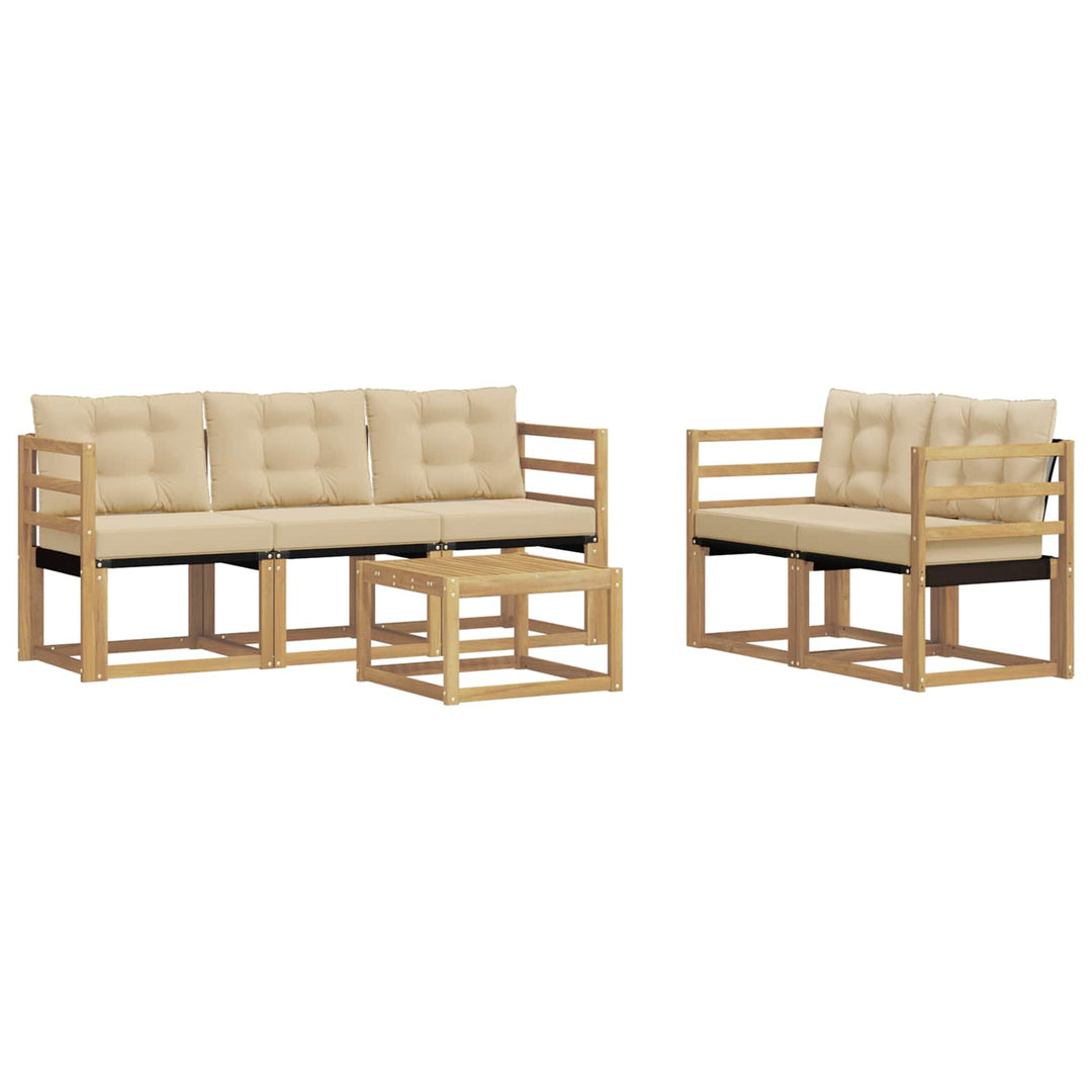 Udendørs sofagruppe 6 stk. Hvid og Beige