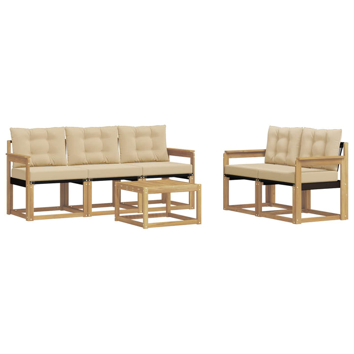 Udendørs sofagruppe 6 stk. Hvid og Beige