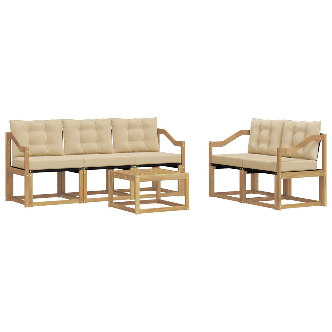 Udendørs sofagruppe 6 stk. Hvid og Beige