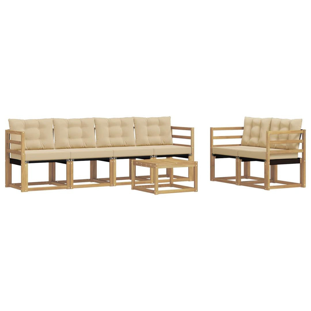 Udendørs sofagruppe 7 stk. Hvid og Beige