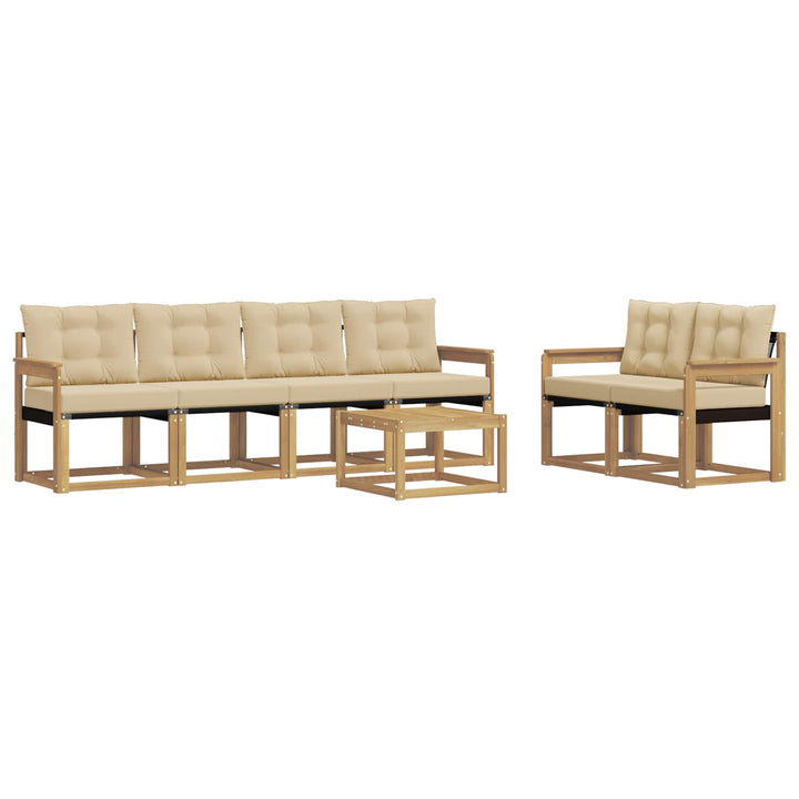 Udendørs sofagruppe 7 stk. Hvid og Beige