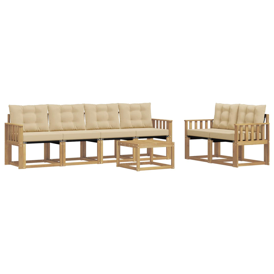 Udendørs sofagruppe 7 stk. Hvid og Beige