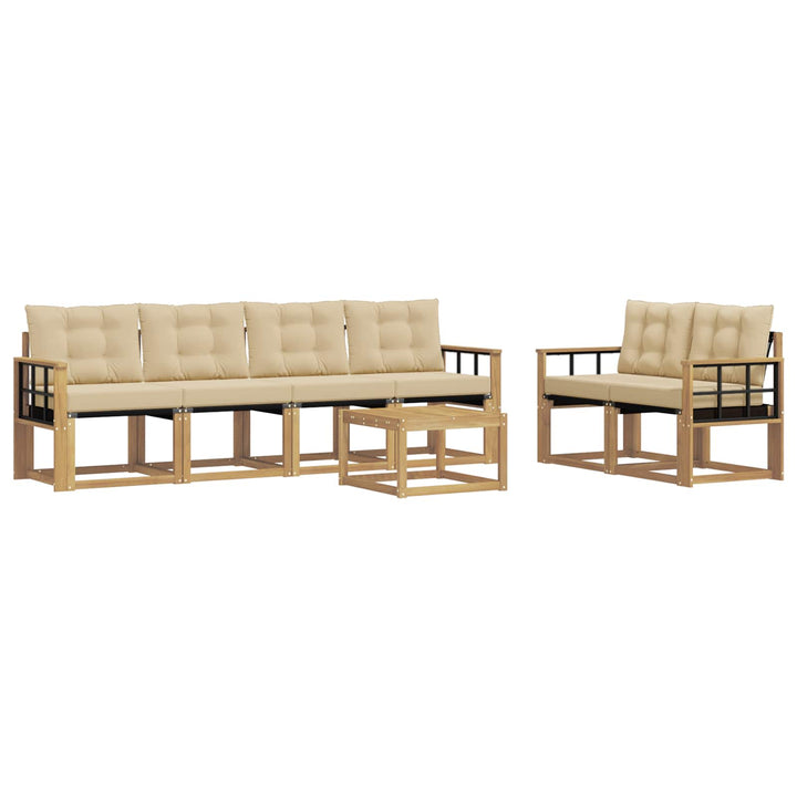Udendørs sofagruppe 7 stk. Hvid og Beige