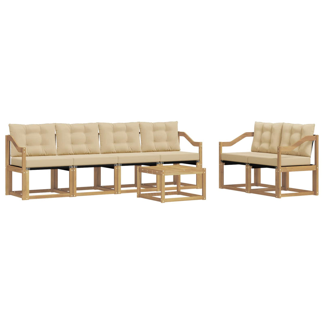 Udendørs sofagruppe 7 stk. Hvid og Beige