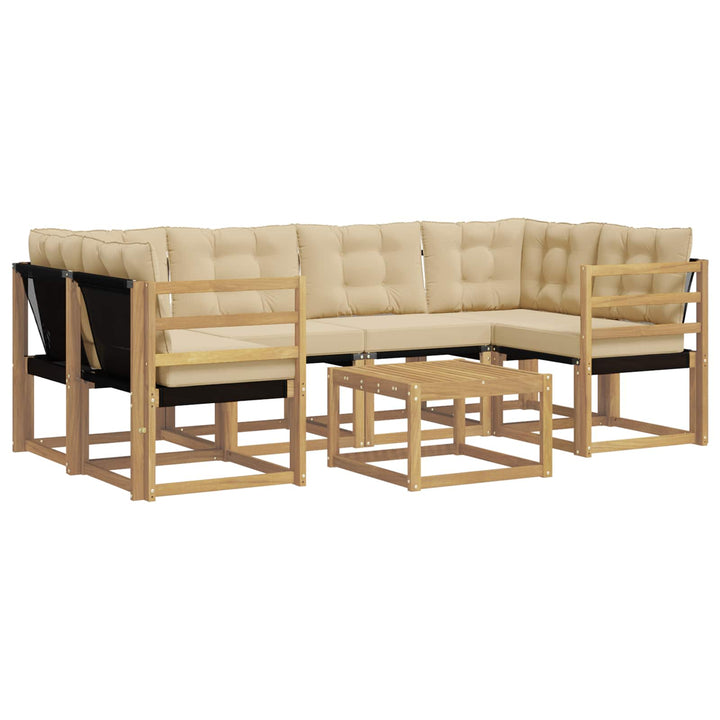 Udendørs sofagruppe 7 stk. Hvid og Beige
