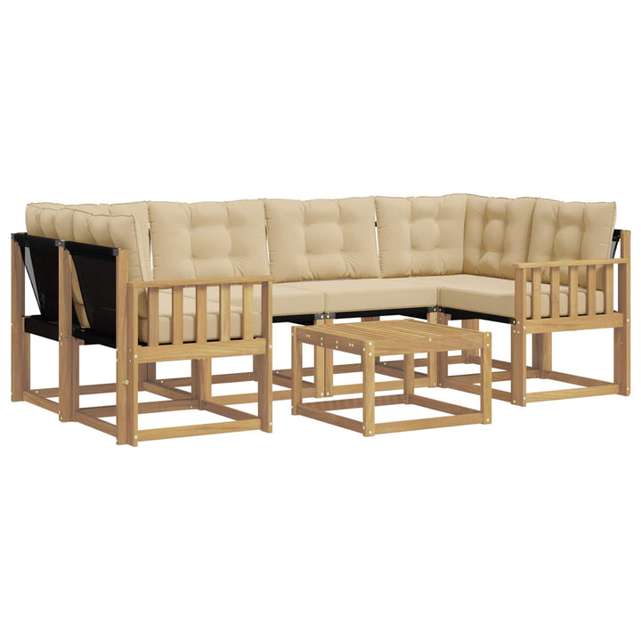 Udendørs sofagruppe 7 stk. Hvid og Beige