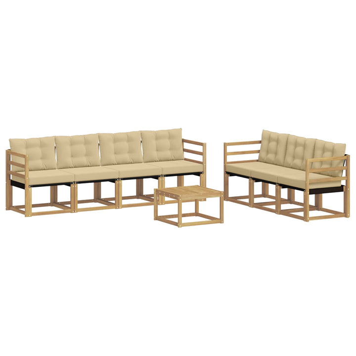 Udendørs sofagruppe 8 stk. Hvid og Beige