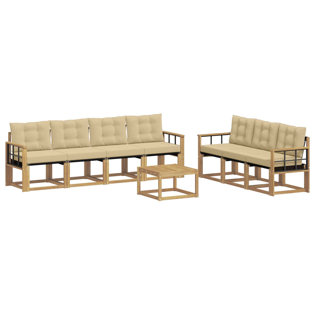 Udendørs sofagruppe med pude 8 pcs Hvid og Beige