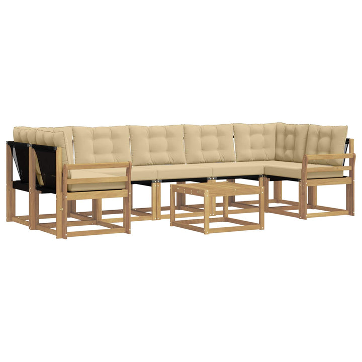 Udendørs sofagruppe med pude 8 pcs Hvid og Beige