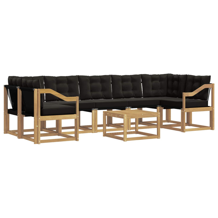 Udendørs sofagruppe med pude 8 pcs Hvid og sort