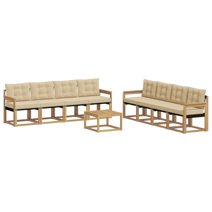 Udendørs sofagruppe 9 stk. Hvid og Beige