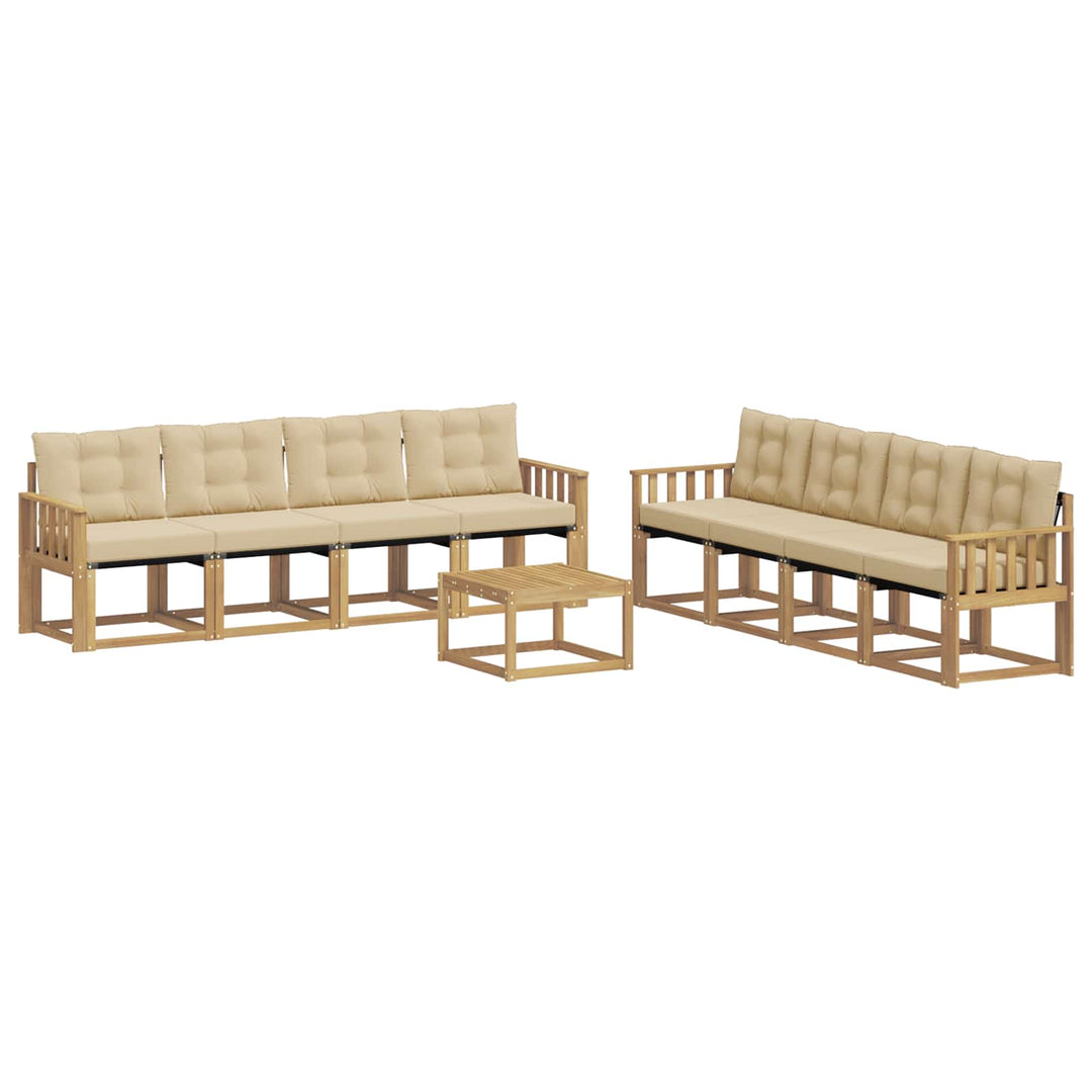 Udendørs sofagruppe 9 stk. Hvid og Beige