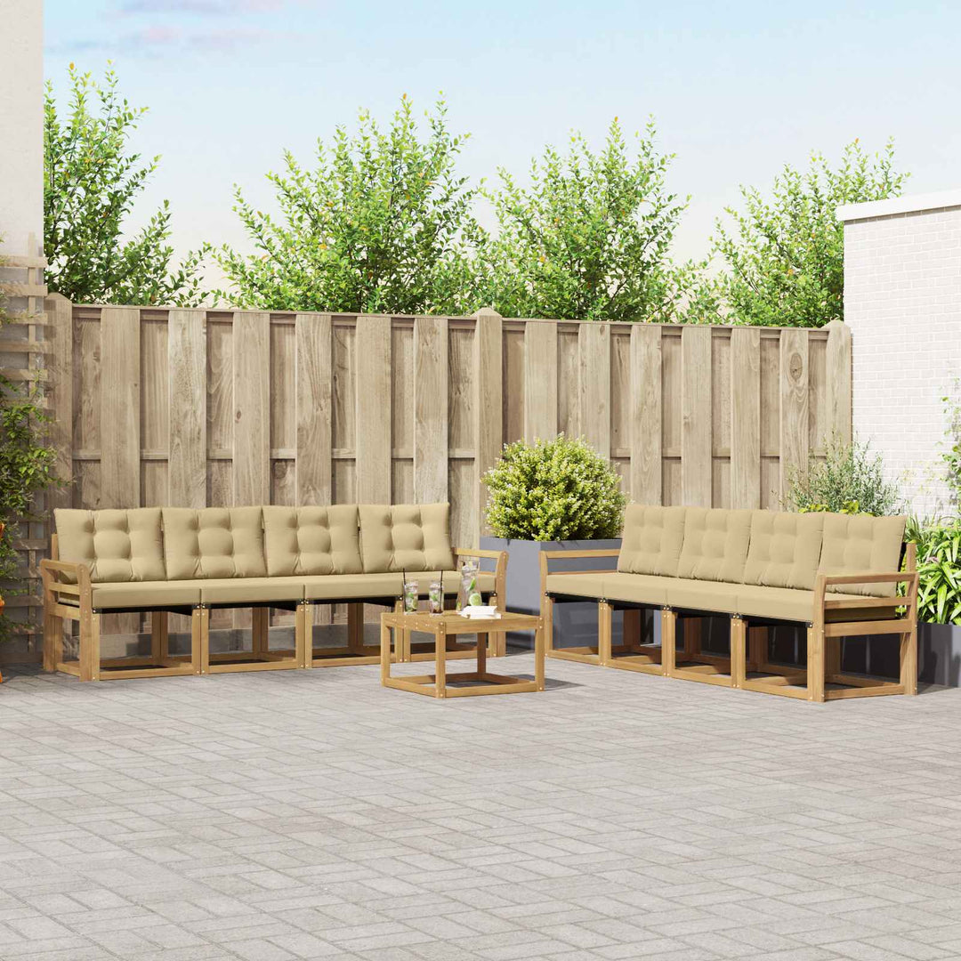Udendørs sofagruppe 9 stk. Hvid og Beige
