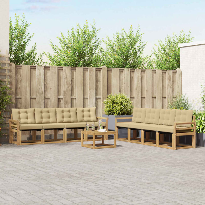 Udendørs sofagruppe 9 stk. Hvid og Beige