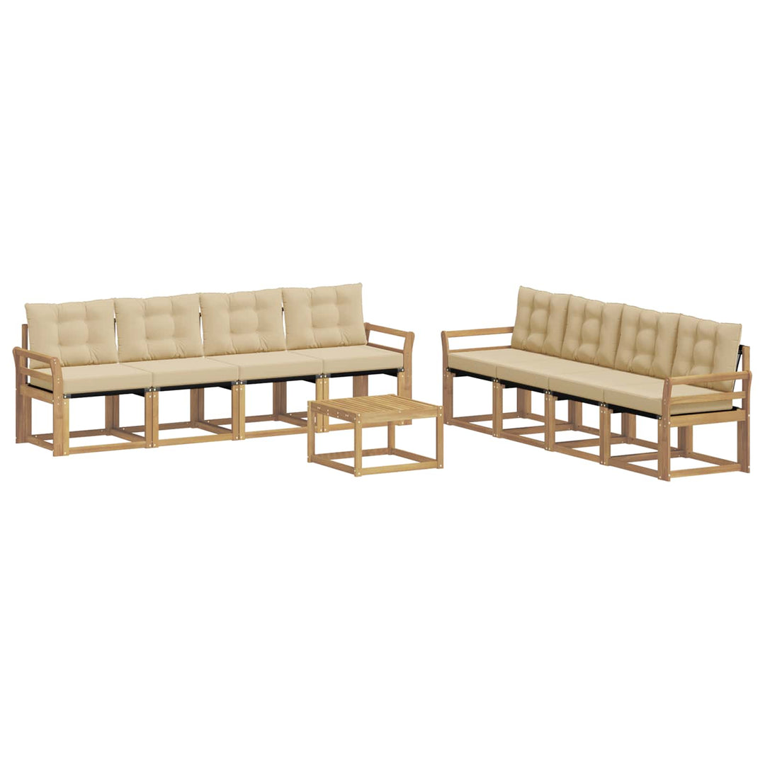 Udendørs sofagruppe 9 stk. Hvid og Beige