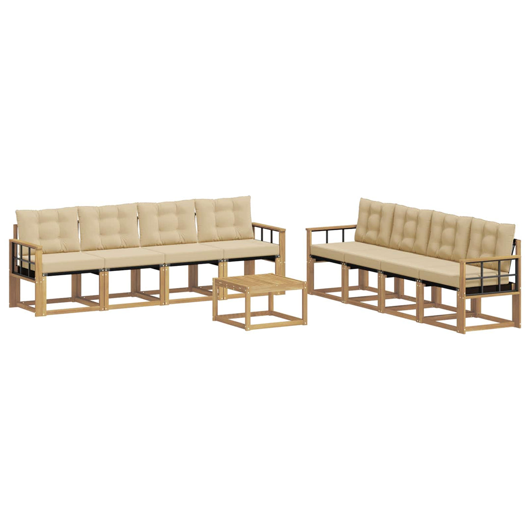 Udendørs sofagruppe 9 stk. Hvid og Beige