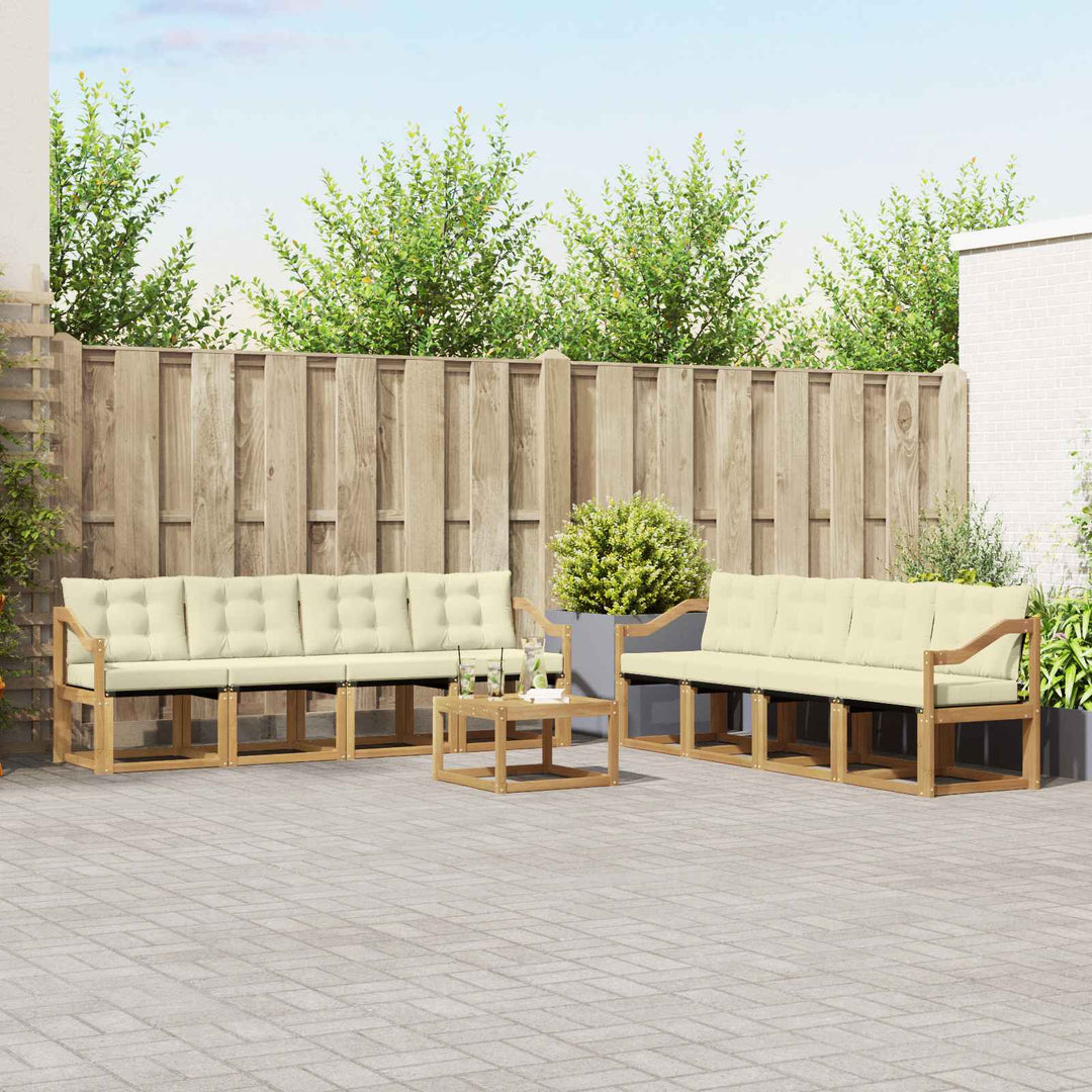 Udendørs sofagruppe 9 stk. Hvid og cremefarvet