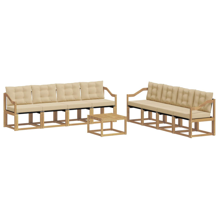 Udendørs sofagruppe 9 stk. Hvid og Beige