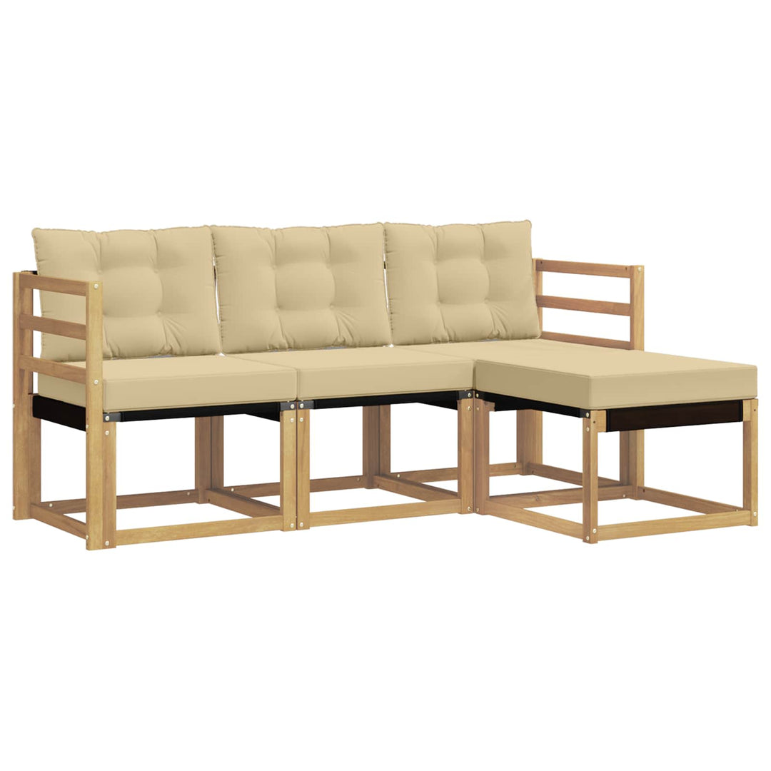 Udendørs sofagruppe 4 stk. Hvid og Beige