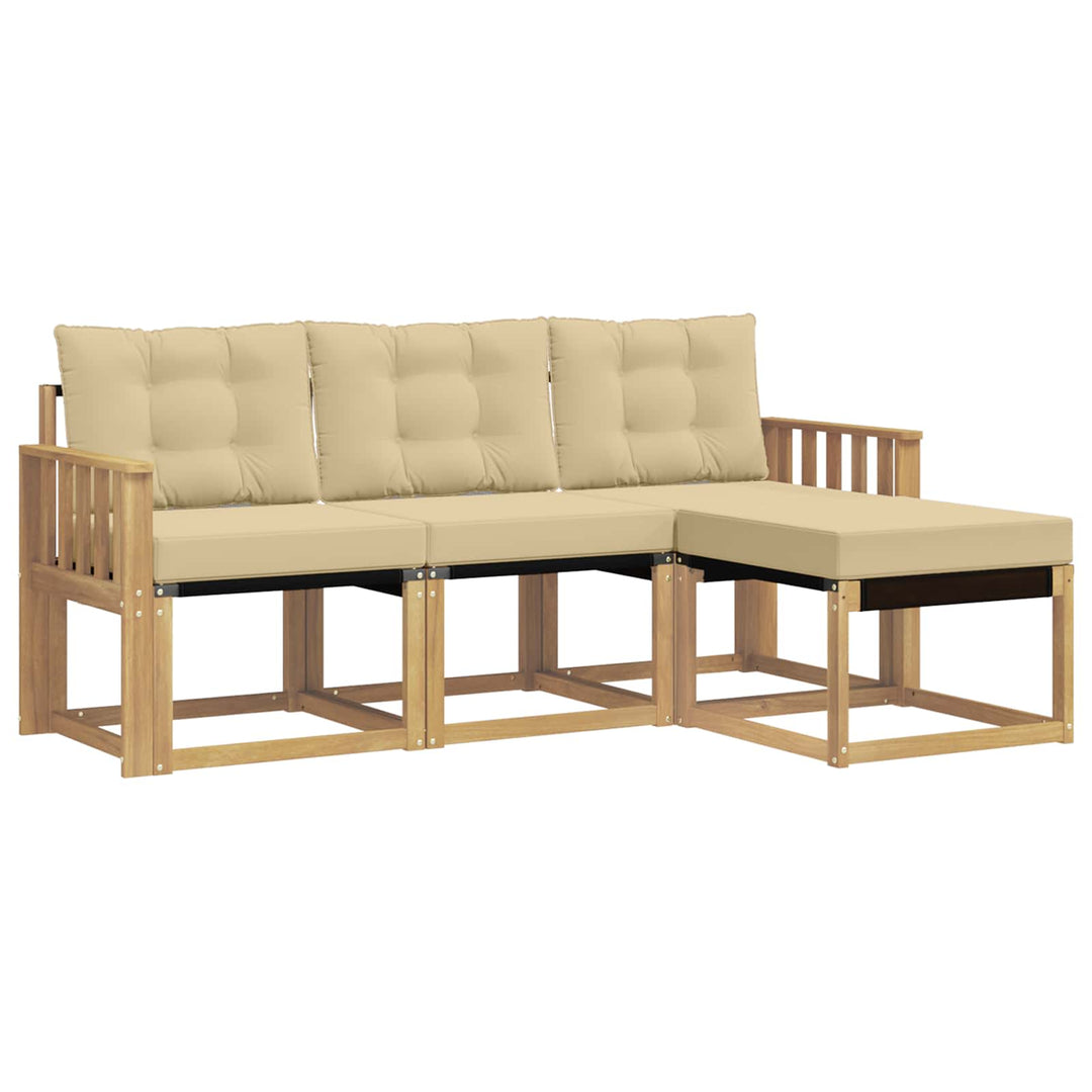 Udendørs sofagruppe 4 stk. Hvid og Beige