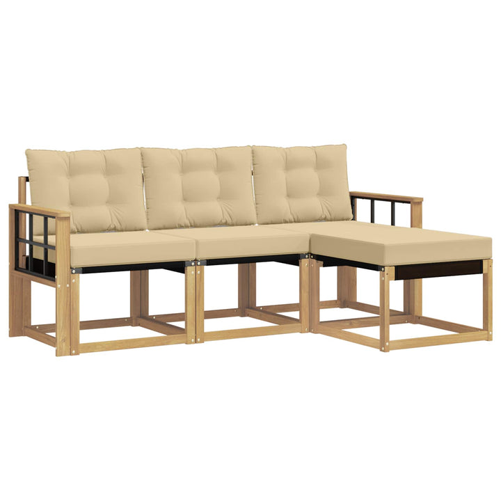 Udendørs sofagruppe 4 stk. Hvid og Beige
