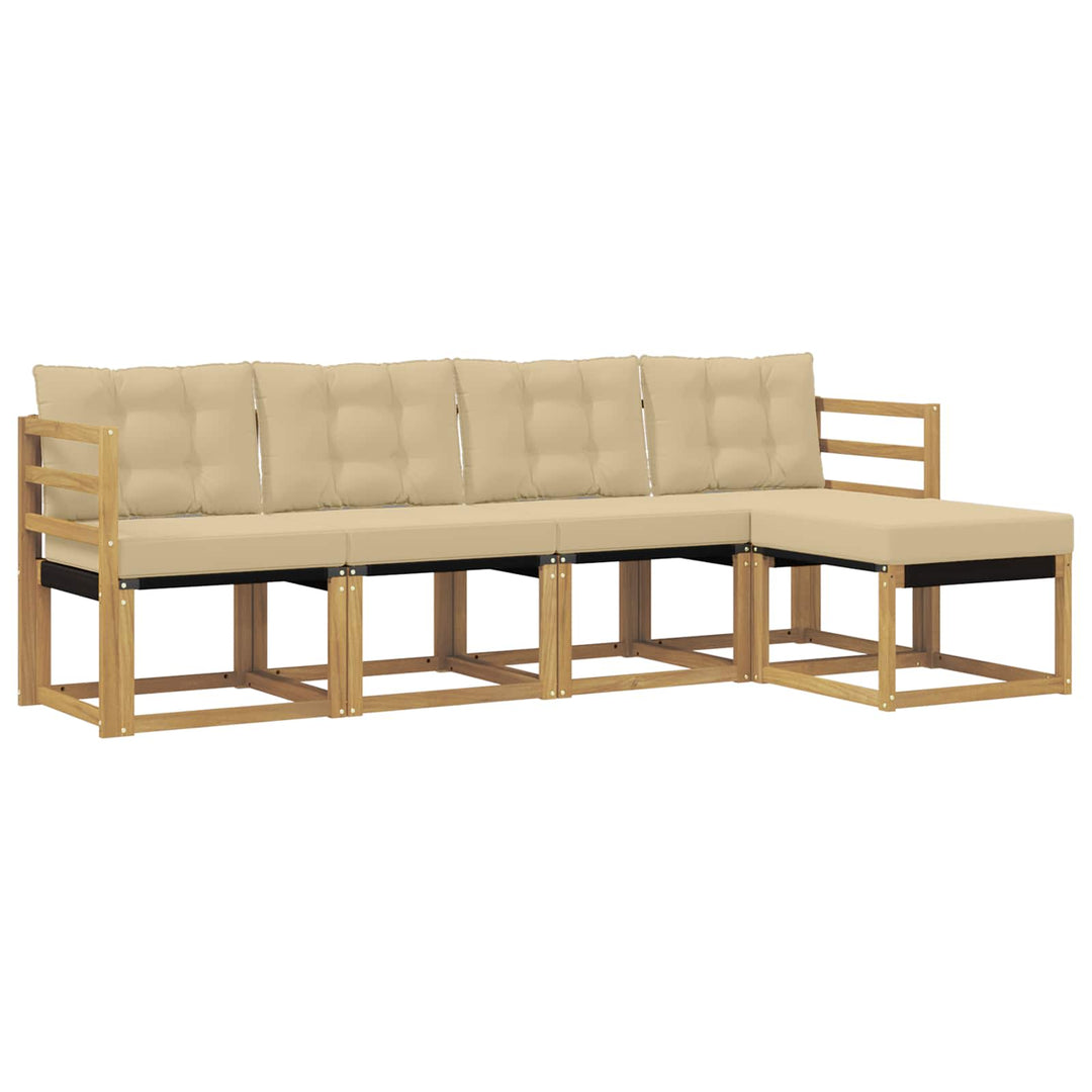 Udendørs sofagruppe 5 stk. Hvid og Beige