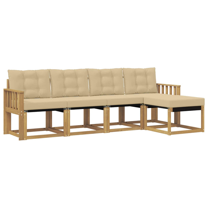 Udendørs sofagruppe 5 stk. Hvid og Beige