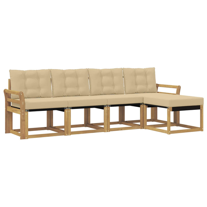 Udendørs sofagruppe 5 stk. Hvid og Beige