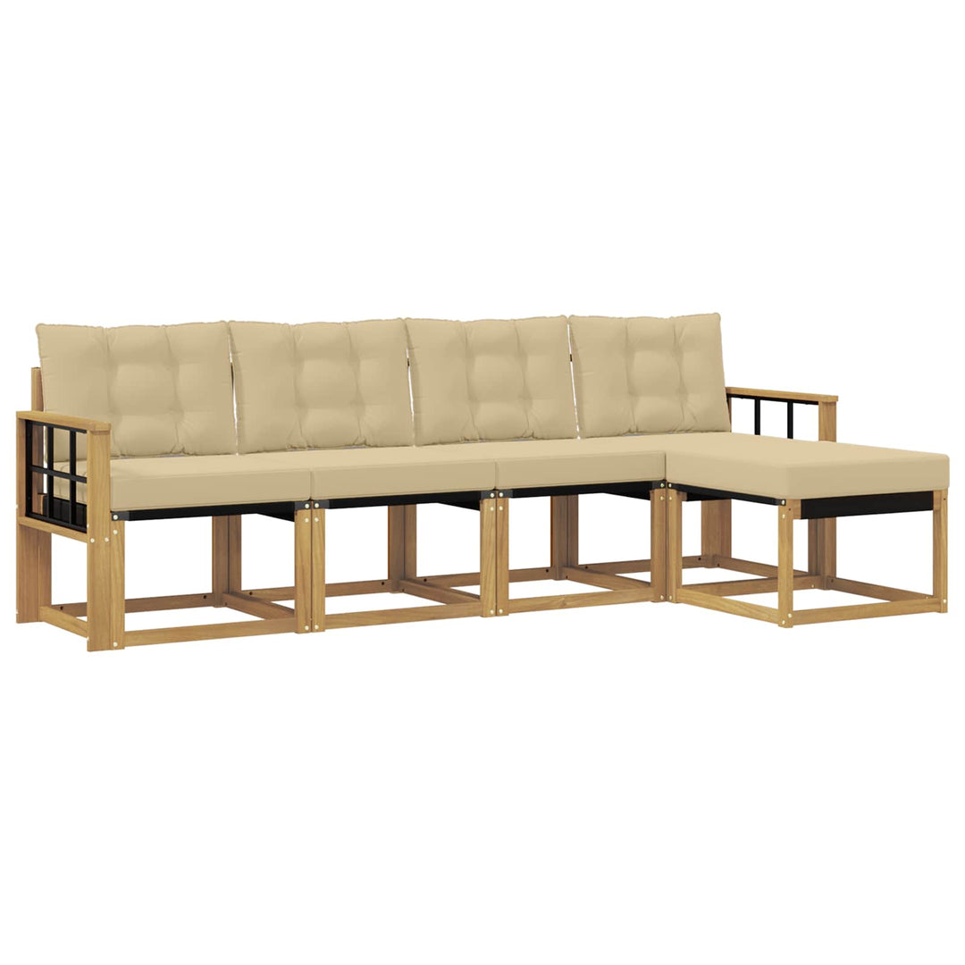 Udendørs sofagruppe 5 stk. Hvid og Beige