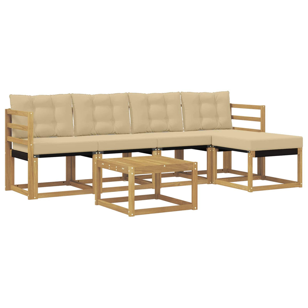 Udendørs sofagruppe 6 stk. Hvid og Beige