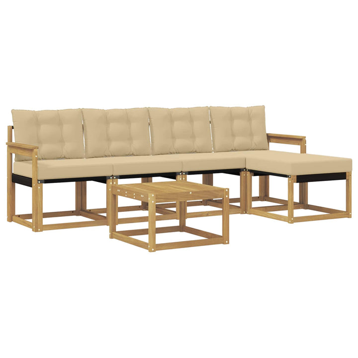 Udendørs sofagruppe 6 stk. Hvid og Beige