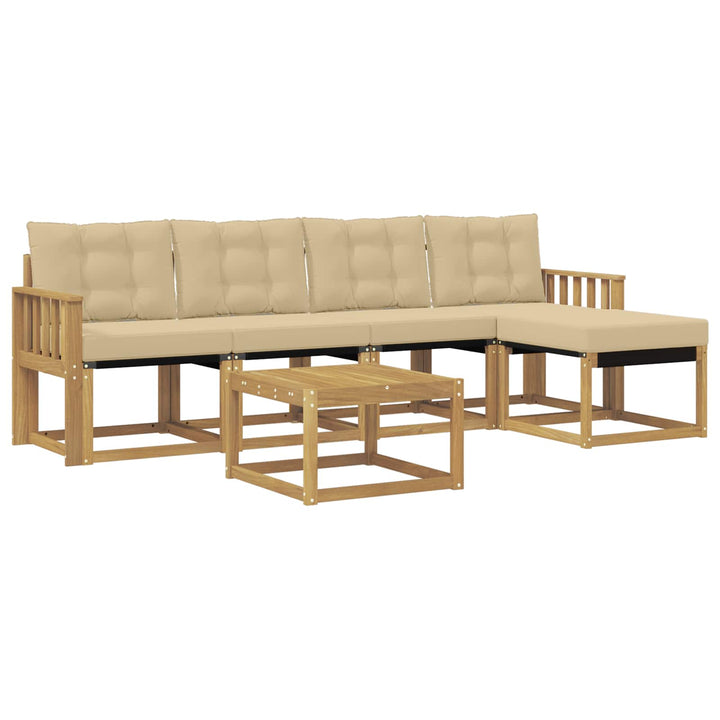 Udendørs sofagruppe 6 stk. Hvid og Beige