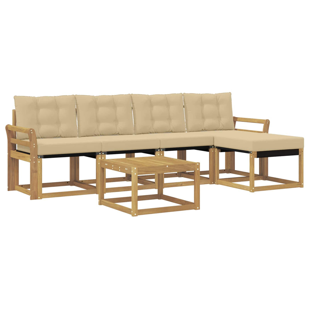 Udendørs sofagruppe 6 stk. Hvid og Beige