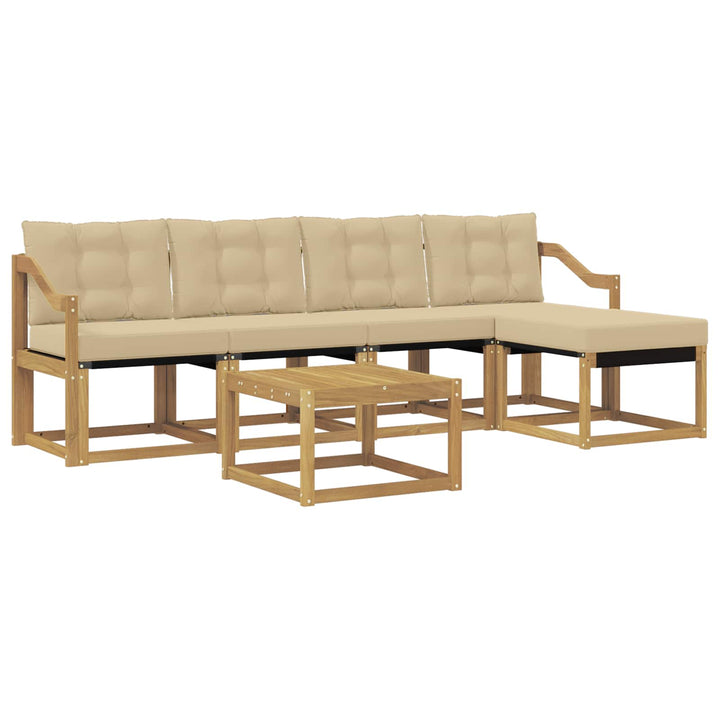 Udendørs sofagruppe 6 stk. Hvid og Beige