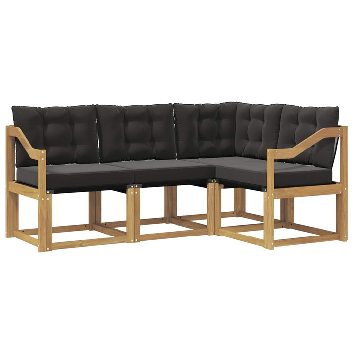 Udendørs sofagruppe med pude 4 pcs Hvid og sort