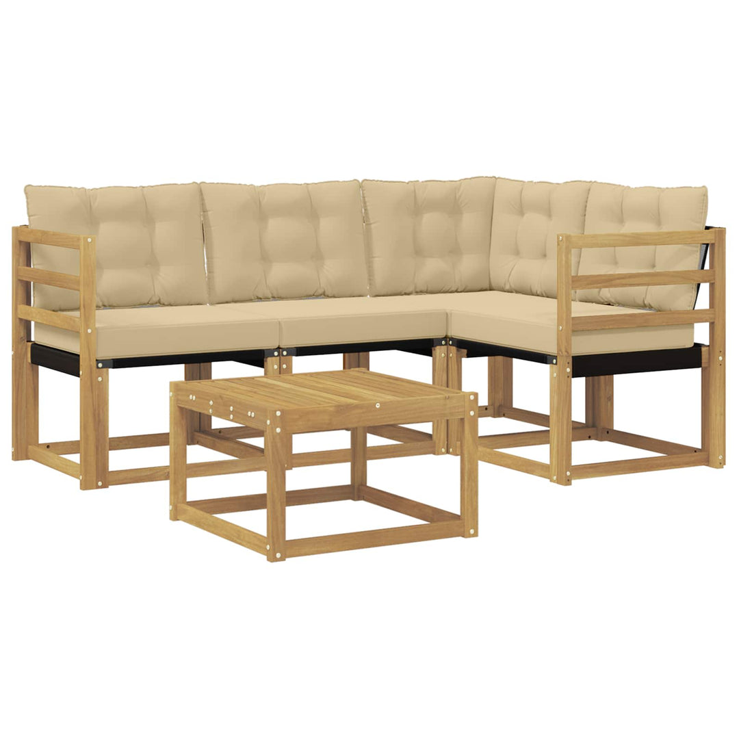 Udendørs sofagruppe 5 stk. Hvid og Beige