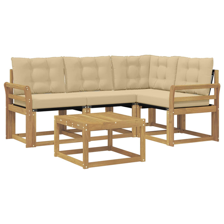 Udendørs sofagruppe 5 stk. Hvid og Beige
